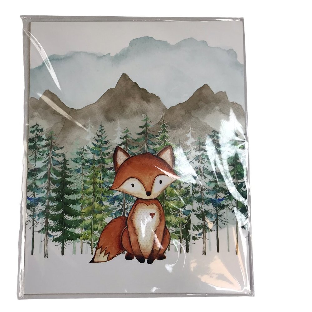 NEW Fox & Nature PNW Trees Print Wall Art, Medium.  Paper.  Size 8x10 Inches.